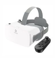 Photo 1 of DESTEK V5 VR Headset for Phone with Controller, Eyes-Protected Anti-Blue HD Lenses Virtual Reality Headsets, 110°FOV VR Goggles for iPhone 15/ 14/ 13/ 12/ 11, Samsung, Android - White