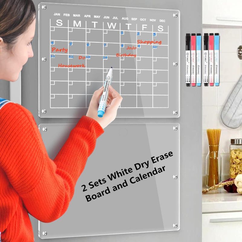 Photo 1 of HTTW Clear Magnetic Fridge Calendar - Stay Organized with 6 Powerful Magnets