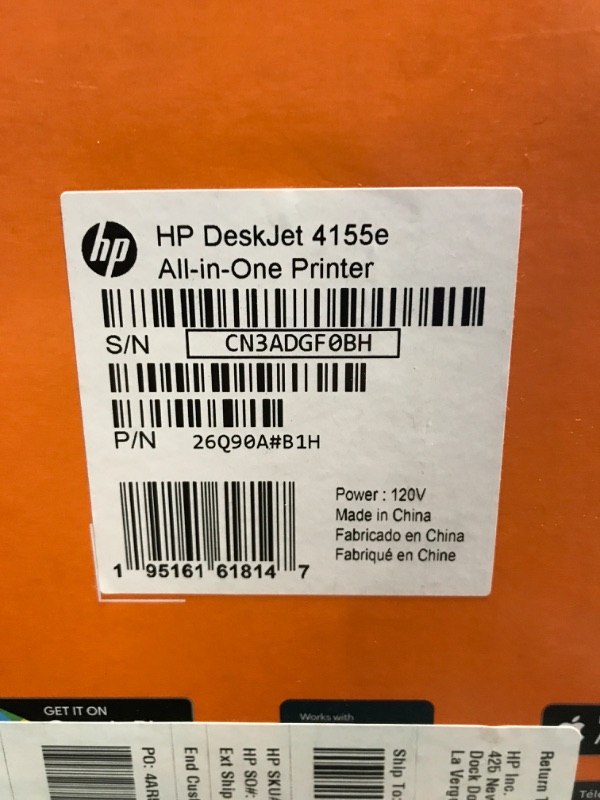 Photo 2 of HP DeskJet 4155e Wireless Color All-in-One Printer & 67XL Tri-Color High-Yield Ink Cartridge | 3YM58AN & 67XL Black High-Yield Ink Cartridge | 3YM57AN Printer + Tri-color Ink + Black Ink