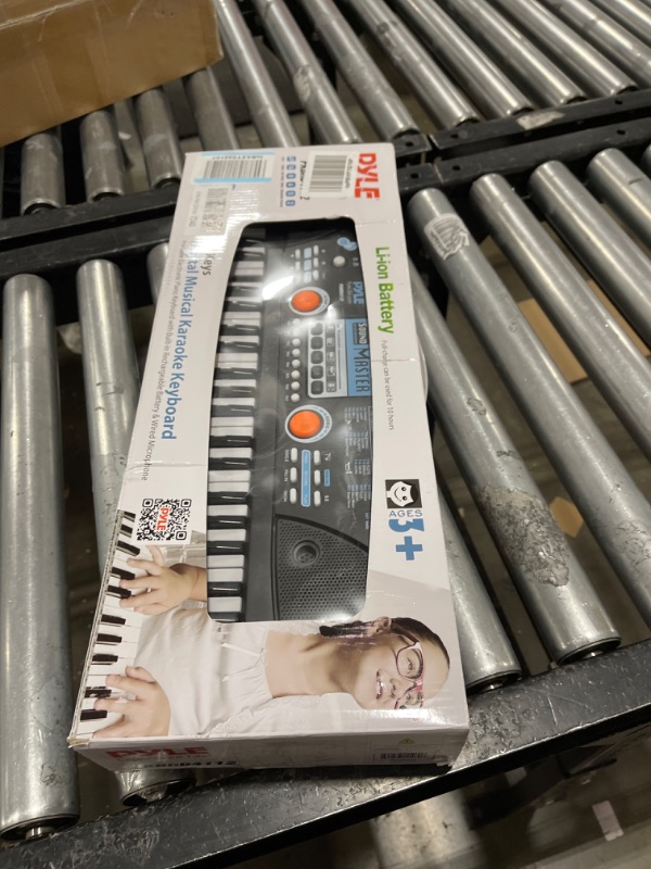 Photo 2 of Digital Electronic Musical Keyboard - Kids Learning Keyboard 49 Keys Portable Electric Piano w/ Drum Pad, Recording, Rechargeable Battery, Microphone - Pyle PKBRD4112 Black 49 Keys Keyboard