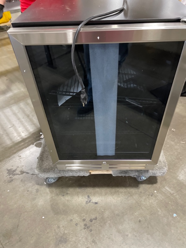 Photo 2 of Velieta 24 Inch Beverage Refrigerator Cooler,210 Cans Wide Beverage and Beer Fridge with Glass Door and Powerful Cooling Compressor, Built-in/Freestanding Drink Fridge for Kitchen, Bar or Office 24 Inch Wide Beverage Refrigerator