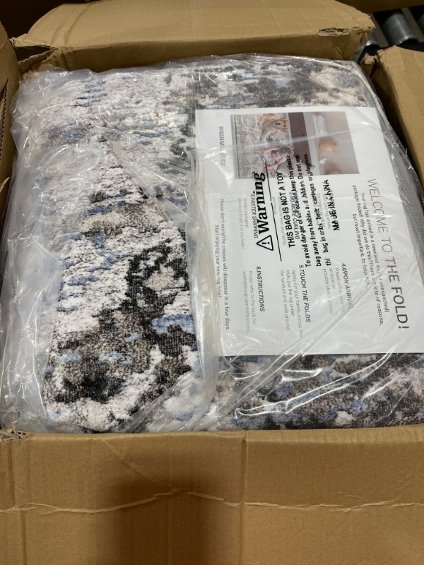 Photo 1 of Miukiki 8x10 Area Rugs for Living Room,Anti-Slip Backing Washable Rug,Stain Resistant Modern Abstract Large Area Rug,Ultra-Thin Room Decor Rugs (Blue/Grey Green,8'x10') Blue/Grey Green 8'x10'