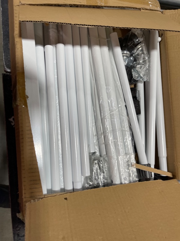 Photo 1 of Laiensia Double Rods Clothing Rack with Wheels, Garment Rack for Hanging Clothes, Multi-functional Bedroom Clothes Rack, White