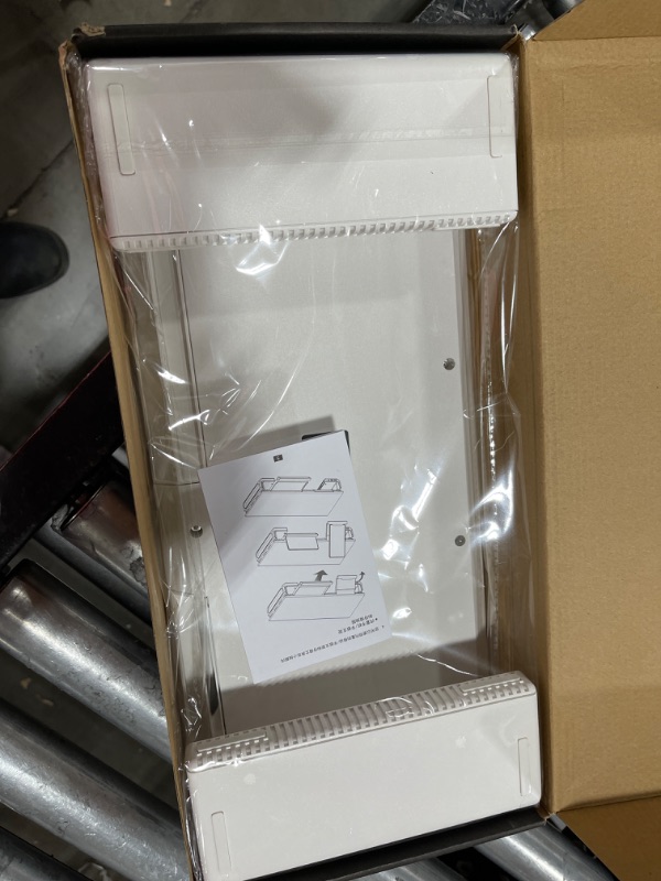 Photo 1 of Monitor Stand Riser, OImaster Foldable Computer Monitor Riser, Adjustable Height Computer Stand and Storage Drawer & Pen Slot, Phone Stand Compatible Computer, Desktop, Laptop, Save Space (White)