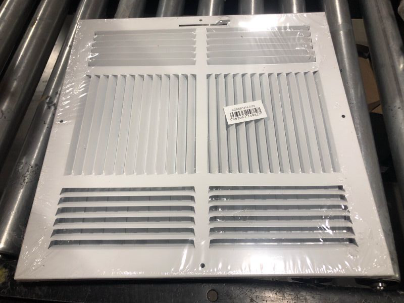 Photo 2 of 14"x 14" (Duct Opening Size) 4-Way Stamped Face Steel Ceiling/sidewall Air Supply Register - Vent Cover - Actual Outside Dimension 15.75" X 15.75"
