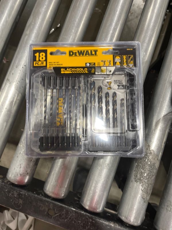 Photo 2 of `DEWALT Black and Gold Impact Ready Metal Drill Bit Set (18-Piece)
