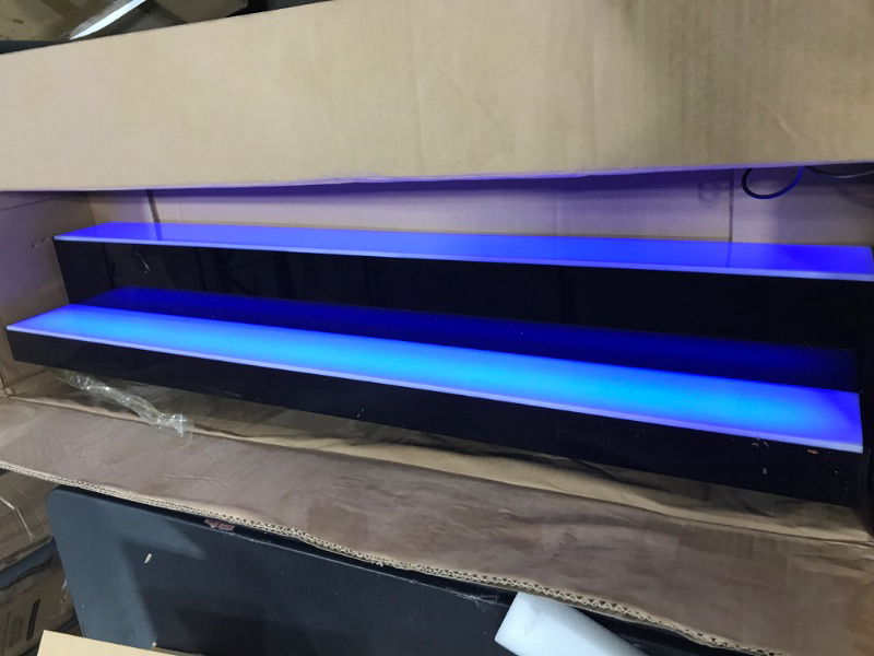 Photo 1 of VEVOR LED Lighted Liquor Bottle Display, 2 Tiers 40 Inches, Supports USB, Illuminated Home Bar Shelf with RF Remote & App Control 7 Static Colors 1-4 H Timing, Acrylic Lighting Shelf for 20 Bottles