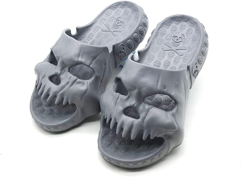 Photo 1 of 36-37 WOMENS AIXIAOYA 2023 EVA New Skull Design Single Band Slides for Women and Men Indoor & Outdoor Soft Summer Beach House Thick Bottom Non-Slip Super Soft Friendly Casual Slippers
