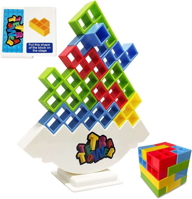 Photo 1 of Balance and Fun - Tetra Tower Stacking Blocks Game for Kids & Adults, Perfect for Family, Parties, Travel (32 PCS)
