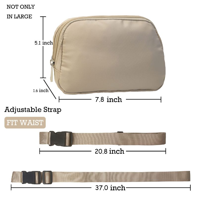 Photo 1 of EHLJVZ Crossbody Belt Bag for Women Men,Waterproof Everywhere Belt Bag for Travel Workout Sports Running,Easily Store any Phone Khaki