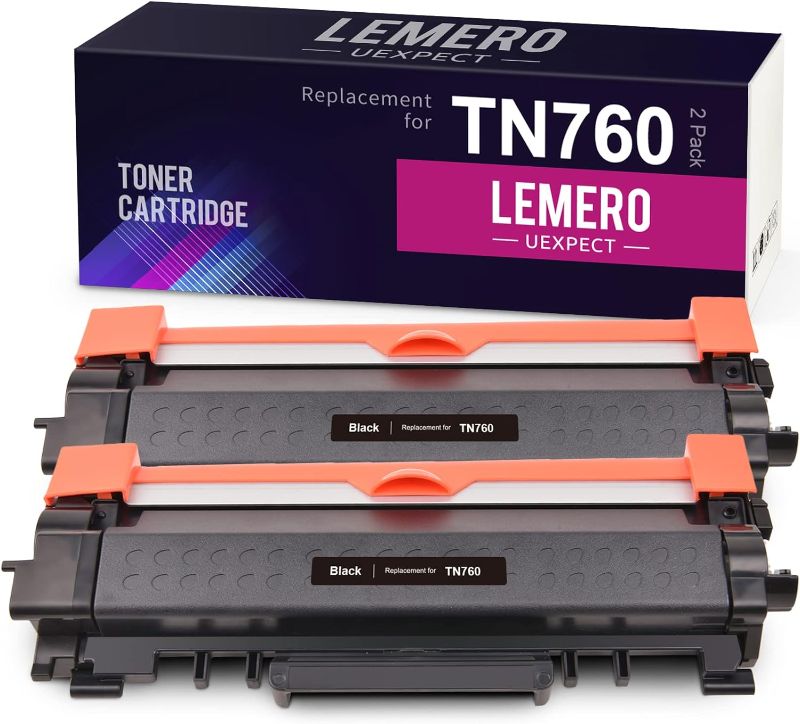 Photo 1 of TN760 LemeroUexpect Remanufactured Toner Cartridge Replacement for Brother TN760 TN-760/TN-730 Black High Yield Toner TN730 for MFC-L2710DW DCP-L2550DW MFC-L2690DW L2717DW HL-L2395DW L2350DW Printer 