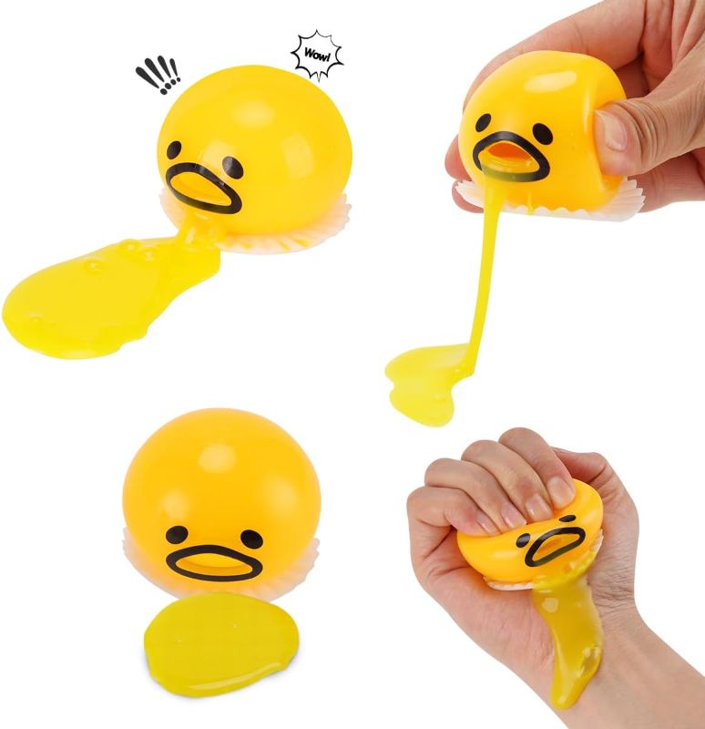 Photo 1 of cinsey Vomiting Egg Yolk Stress Ball,Squeeze Toy for Stress Relief and Sensory Play with Lazy Egg Yolk, Ideal for Adults Halloween Prank Games,Joke Toys