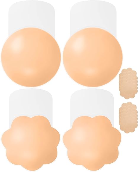 Photo 1 of APOWUS Sticky Bra for Breast Lift 2 Pairs?Push Up Nipple Cover Adhesive Bra?Invisible Silicone Nipple Pasties for Women
