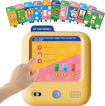 Photo 1 of Fisca Kids Learning Pad with 60 Flash Cards 180 Questions for Toddlers 3 4 5 6 Year Old, Electronic Touch Screen Interactive Preschool Educational Toy Learning Logic & Thinking for Boys and Girls
