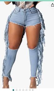 Photo 1 of 2XL Women's Skinny Ripped Jeans Stretch Destroyed Mid High Waist Denim Pants