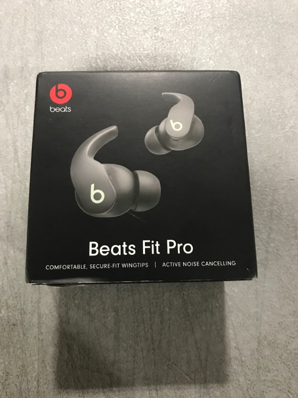 Photo 1 of Beats Fit Pro - True Wireless Noise Cancelling Earbuds - Apple H1 Headphone Chip, Compatible with Apple & Android, Class 1 Bluetooth, Built-in Microphone, 6 Hours of Listening Time - Sage Gray

