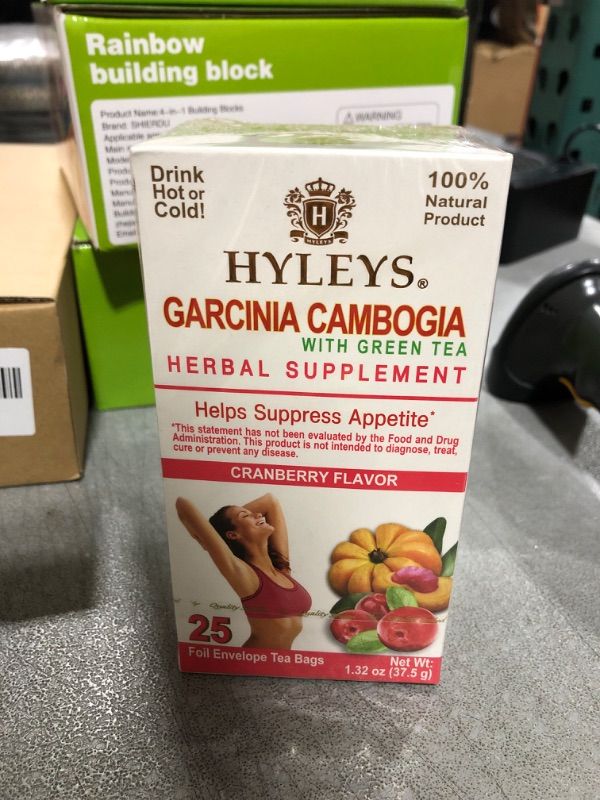 Photo 2 of Hyleys Tea Garcinia Cambogia with Green Tea Cranberry 25 Tea Bags 1.32 Oz (37.5 G)Best By February 2025
