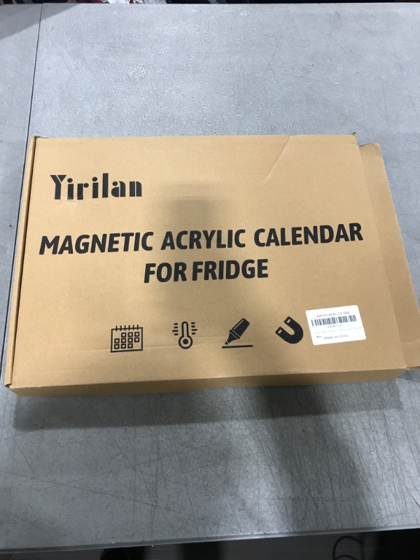 Photo 2 of Yirilan Magnetic Acrylic Calendar for Fridge, 2 Pcs Clear Dry Erase Board for Refrigerator, Reusable Monthly & Weekly Planner Includes 6 Colors Markers(16x12 Inches)