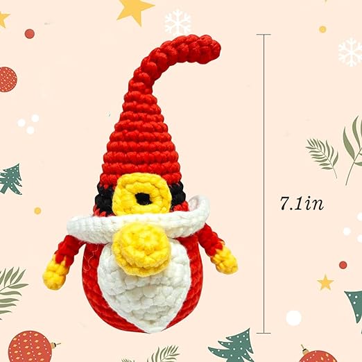 Photo 1 of Crochet Kit for Beginners with Crochet Yarn - Christmas Santa Gnome Amigurumi Crochet Kit with Step-by-Step Video Tutorials for Adults and Kids
