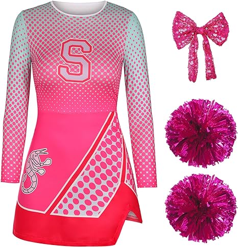 Photo 1 of Cheerleader Costume for Girls Addison Zombies Cosplay Halloween Costumes Outfit Dress Party 