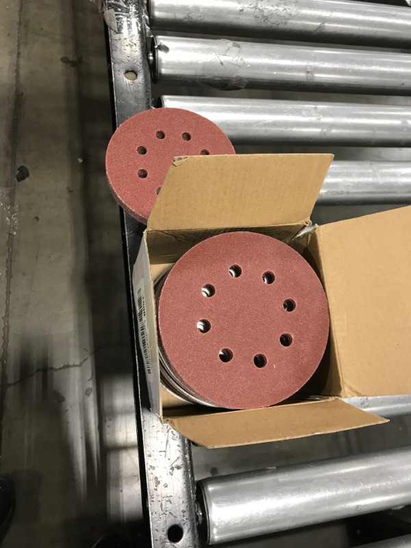 Photo 2 of 100PCS 5 Inch 8 Holes Sanding Discs 60 120 240 400 600 800 1000 1200 1500 2000 Grit Sandpaper Sander Round Sand Paper (100pcs 60-2000 grit)