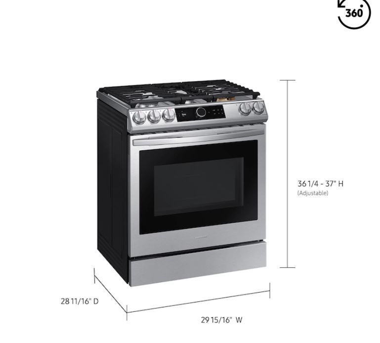 Photo 1 of 6.0 cu ft. Smart Slide-in Gas Range with Smart Dial & Air Fry in Stainless Steel
