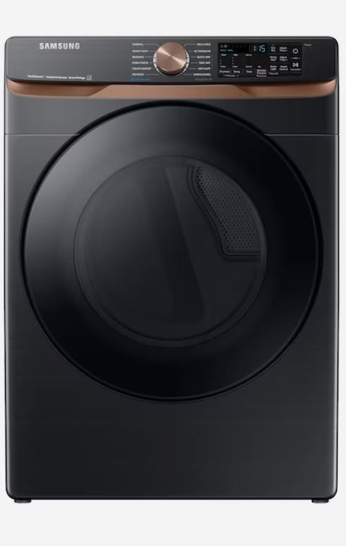 Photo 1 of Samsung 7.5-cu ft Stackable Steam Cycle Smart Electric Dryer (Brushed Black) ENERGY STAR
