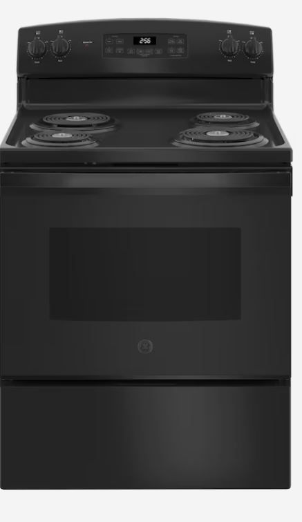 Photo 1 of GE 30-in 4 Elements 5-cu ft Self-Cleaning Freestanding Electric Range (Black)
