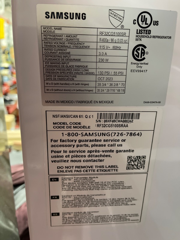 Photo 4 of Samsung Mega Capacity 31.5-cu ft Smart French Door Refrigerator with Dual Ice Maker (Fingerprint Resistant Stainless Steel) ENERGY STAR
