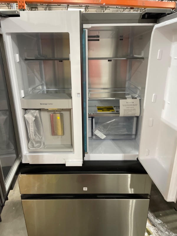 Photo 3 of Samsung Bespoke 28.8-cu ft 4-Door Smart French Door Refrigerator with Dual Ice Maker and Door within Door (Stainless Steel- All Panels) ENERGY STAR
