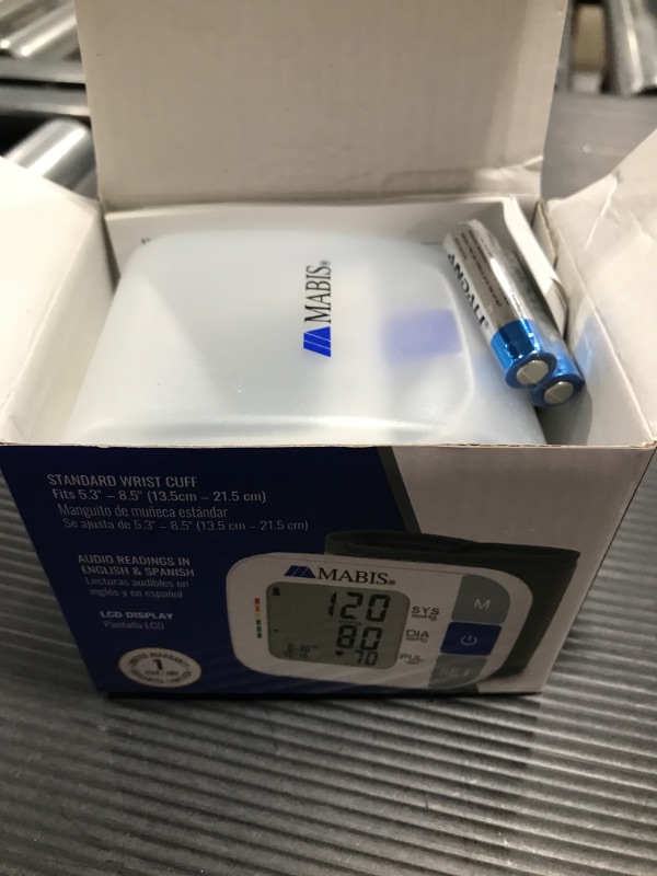 Photo 2 of MABIS Universal Wrist Talking Blood Pressure Monitor, Visual BP Guide, 396 Reading Memory Storage for 4 Users, Protective Storage Case, FSA & HSA Eligible