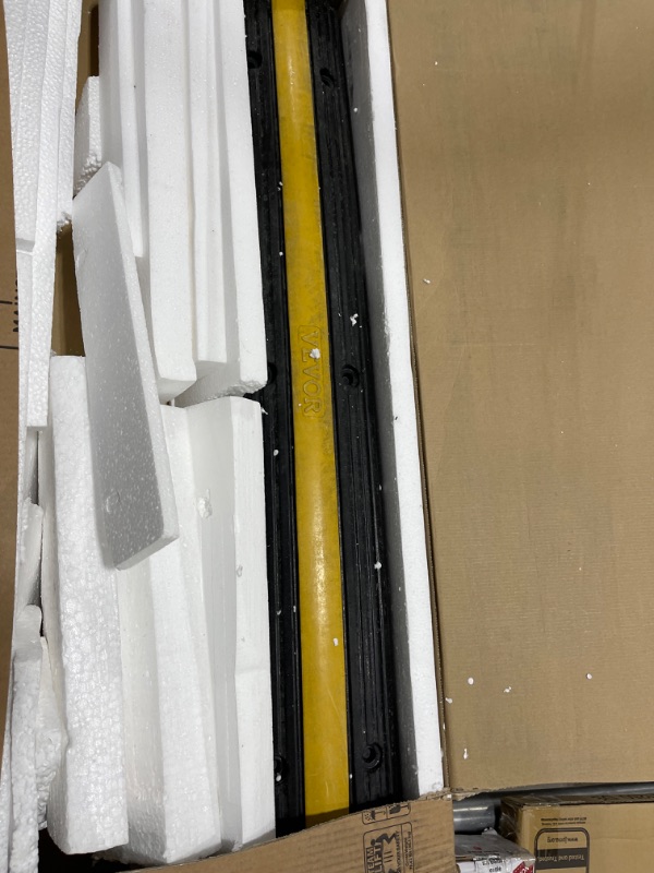 Photo 1 of Happybuy 4 Pack of 1-Channel Rubber Cable Protector Ramps Heavy Duty 22046Lbs Load Capacity Cable Wire Cord Cover Ramp Speed Bump Driveway Hose Cable Ramp Protective Cover