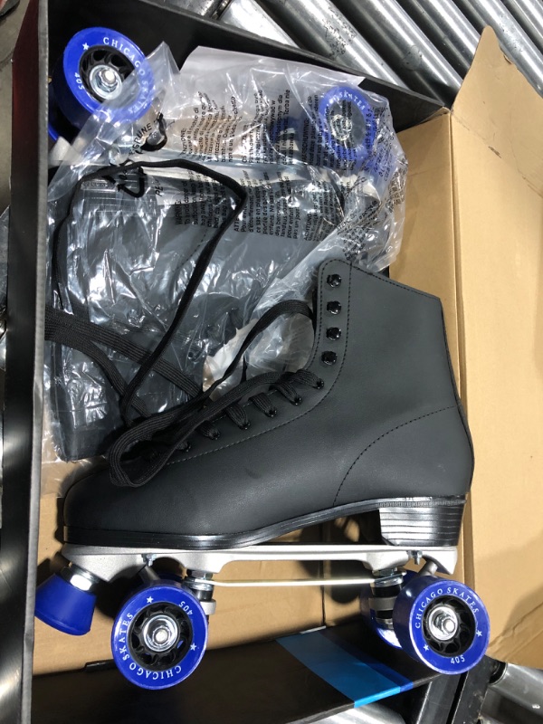 Photo 2 of CHICAGO SKATES Men's Classic Roller Skates - Premium Black Quad Rink Skates 12 Classic Rink Skate Solid