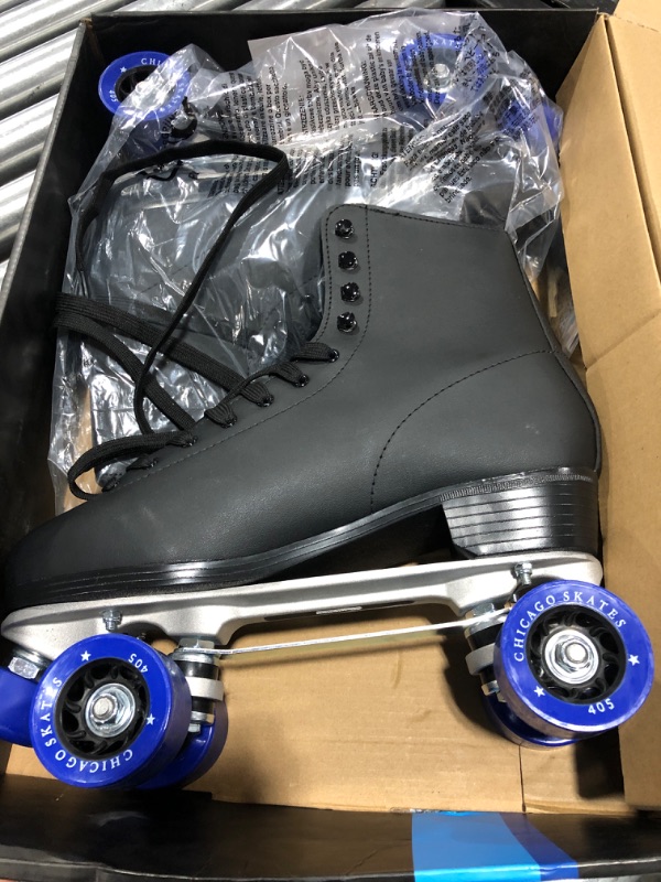 Photo 3 of CHICAGO SKATES Men's Classic Roller Skates - Premium Black Quad Rink Skates 12 Classic Rink Skate Solid