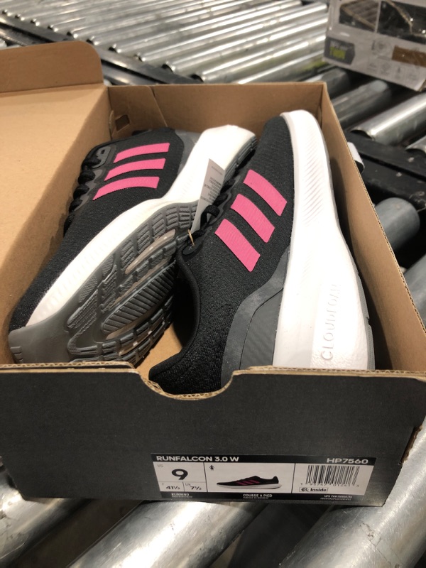 Photo 2 of adidas Women's Run Falcon 3.0 Shoe 9 Black/Pulse Magenta/Grey