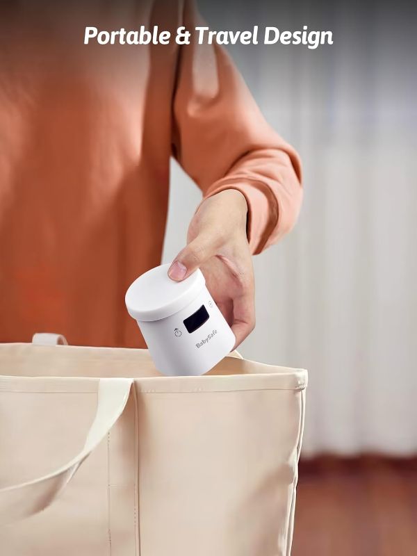 Photo 1 of BabySafe Portable Bottle Warmer, Fast Heating Baby Bottle Warmer with 5 Leak-Proof Adapters, Cordless Rechargeable Travel Bottle Warmer, Accurate Temperature Milk Warmer for Breastmilk or Formula