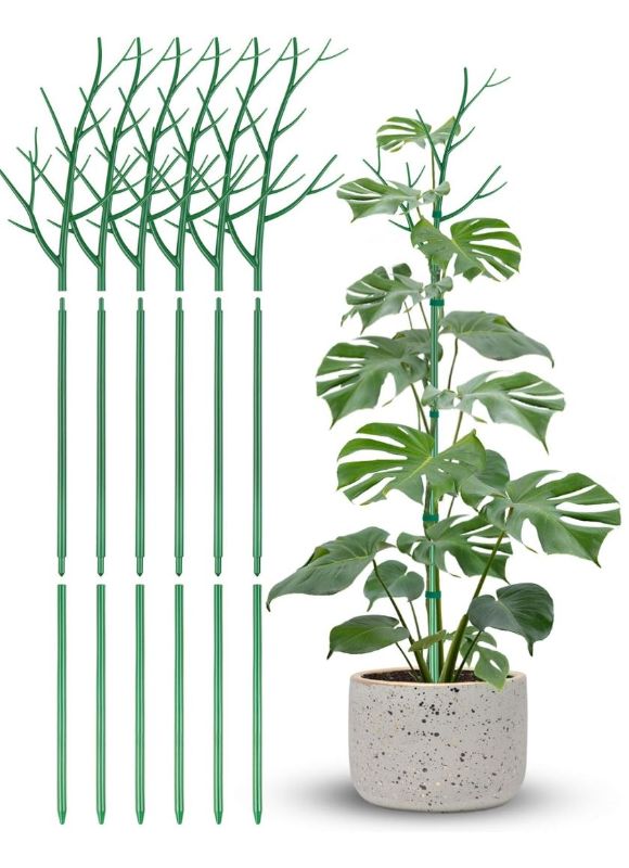 Photo 1 of NiHome Comprehensive Plant Support Stake Set of 6 - Durable, UV Resistant 39.7" Stakes with Extension Poles, Orchid Clips & Plant Ties for Climbing Indoor & Outdoor Plants, Monstera, Pothos & More
