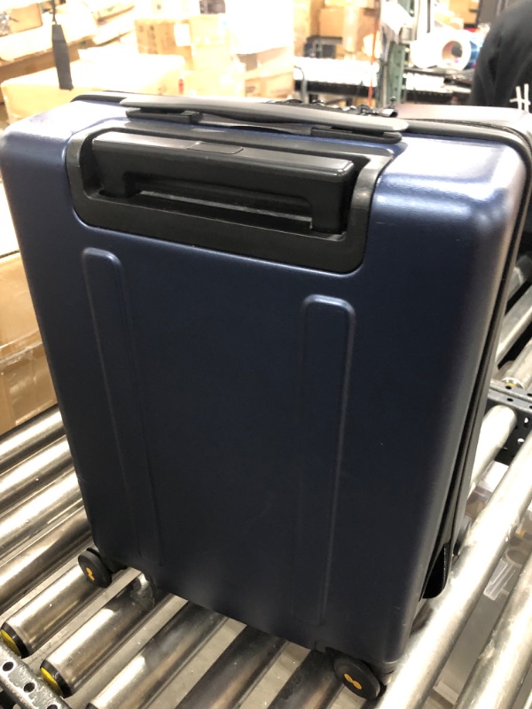 Photo 2 of LEVEL8 Carry On Luggage, Road Runner Carry-on Suitcase with Front Pocket, PC Hardside Luggage with Spinner Wheels, TSA Locks - Navy Blue, 20 Inch Navy Blue Carry-On 20 Inch