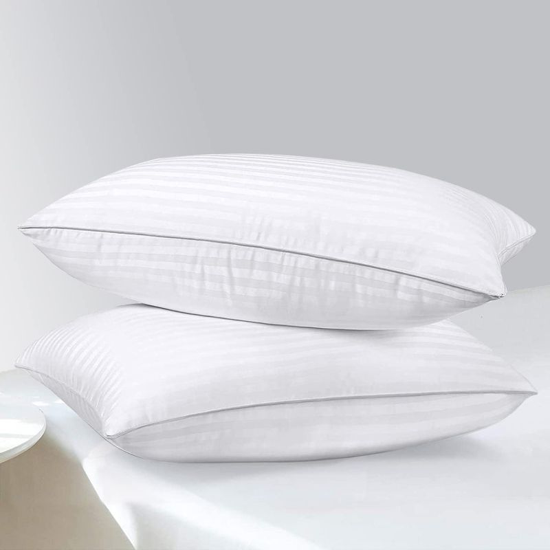 Photo 1 of 2 Pack Standard Pillows for Sleeping - 100% Breathable Cotton Cover