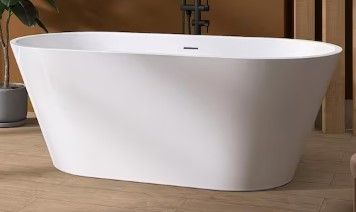 Photo 1 of XSPRACER MORAY 51 IN. X 27 IN. ACRYLIC FLATBOTTOM FREESTANDING SOAKING NON-WHIRLPOOL BATHTUB WITH POP-UP DRAIN IN GLOSSY WHITE
