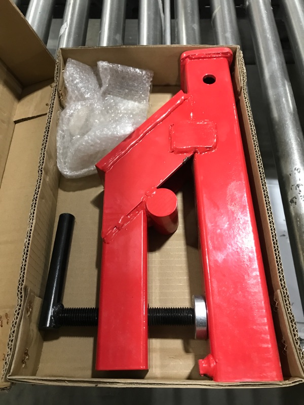Photo 2 of AIWARGOD Clamp On Trailer Hitch Receiver Bucket Hitch for Tractor 2" Ball Mount Adapter Compatible with Deere Bobcat Bucket, Red