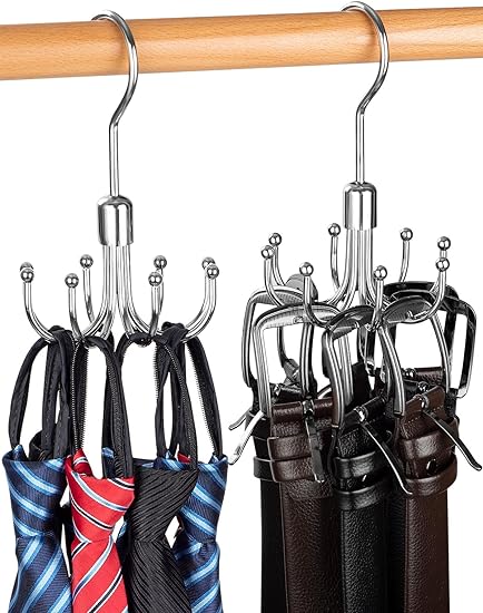 Photo 1 of 2 Pack Belt Hanger, 2023 Belt Rack Closet Accessories Organizer, Maximum 24 Storage Capacity, Hanging Holder Storage Hook for Belt, Bra, Tank Top, Tie, Scarf, Purse, Clothes, Bags, Hats