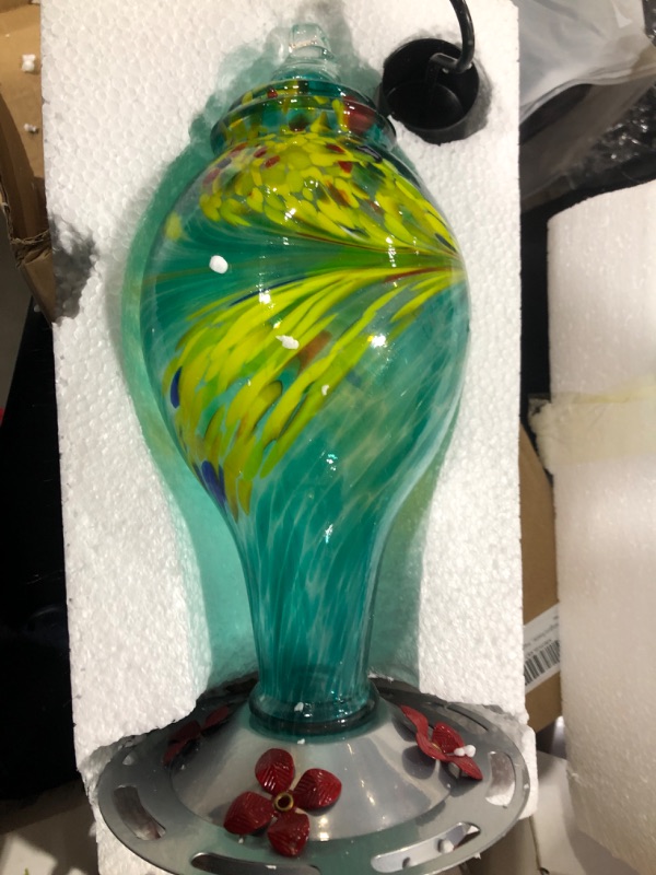 Photo 1 of 36 oz Hummingbird Feeders for Outdoors Hanging Ant Proof, Leak-Proof Glass Bird Feeder with Hook & Rope & Brush, Unique Gift for Christmas Birthday & Outside Garden Decor to Attract Birds to Your Yard