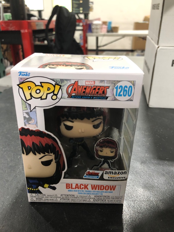 Photo 2 of Funko Pop! & Pin: the Avengers: Earth's Mightiest Heroes - 60th Anniversary, Black Widow with Pin, Amazon Exclusive