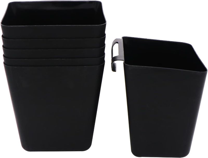 Photo 1 of 8 Pcs Hanging Cup Holder Black Hanging Bins Hanging Storage Containers Cup Trolley Storage Basket Make Up Pencil Holder for Home Office,Kitchen