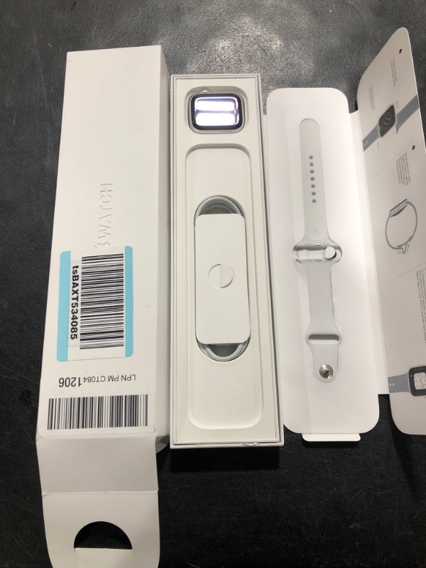 Photo 2 of Apple Watch Series 8 [GPS 45mm] Smart Watch w/ Silver Aluminum Case with White Sport Band - S/M. Fitness Tracker, Blood Oxygen & ECG Apps, Always-On Retina Display, Water Resistant 45mm S/M - fits 140–190mm wrists 45mm Silver Aluminium Case w White Sport 