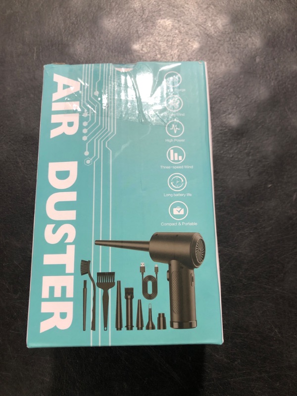 Photo 1 of ZARIMI Compressed air Duster - Keyboard Cleaner for Office no Canned Reusable Good Replacement Can Electric 91000RPM Cordless air Duster pc 7600mAh -pc Cleaning-air Blower-car dusters-Electric Black