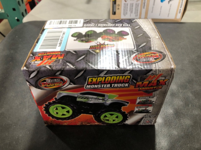 Photo 1 of Team Power Exploding Monster Truck with Explosive Crash Sounds and Lights, Smash It Up Again and Again, Toy Car for Boys and Girls 3 Years and Above [Amazon Exclusive] (Gray) Grey