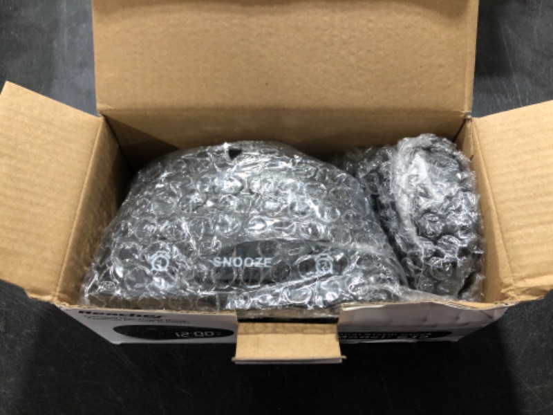 Photo 1 of REACHER Weekday/Weekend Dual Alarm Clock with 2 USB Ports, 5 Wake Up Sounds, Adjustable Volume, LED Digital Display, Big Digits, 0-100% Dimmer, Snooze, 12/24 Hours, Small Size for Bedside Desk Black