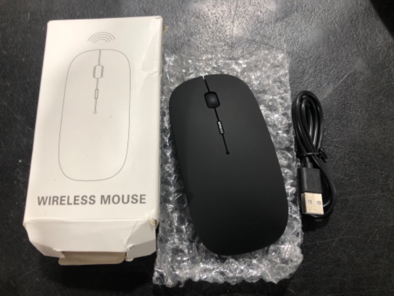 Photo 1 of Rechargeable Wireless Mouse for MacBook Pro/ Air,Bluetooth Mouse for Laptop/PC/Mac/iPad pro/Computer black